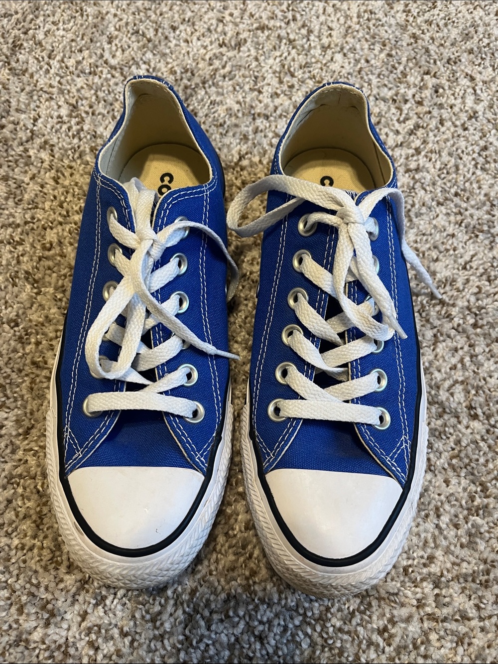 Converse Blue Canvas Low-Top Sneakers with White Laces